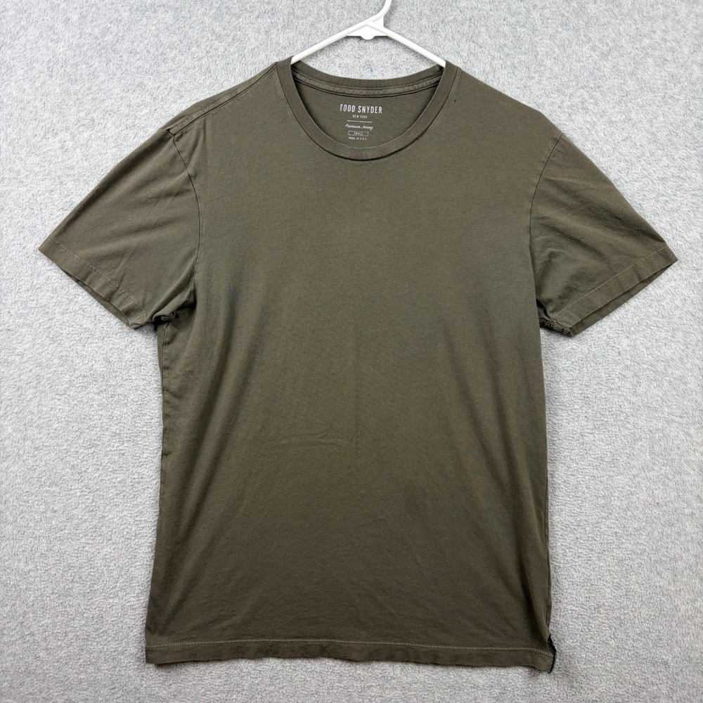 Todd Snyder T Shirt Mens Small Olive Green Premium Jersey Made in USA Blank